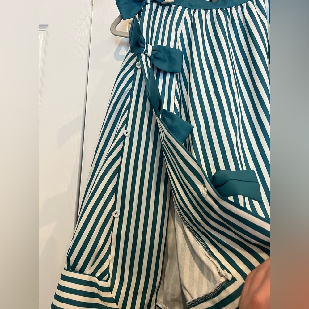 Retro stage TURQUOISE 1950S STRIPES ROMPER & SKIRT - Picture 11 of 14